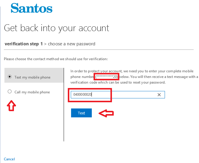 how to reset security number santander